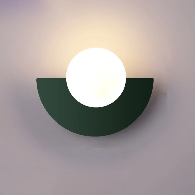 Halfcirkelvormige Wandlamp met Gekleurde Bol Modern Design Decoratieve Verlichting voor Woonkamer Slaapkamer Gang | Sansoti