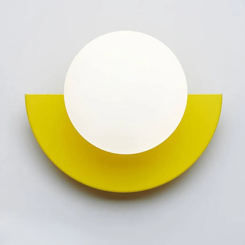 Halfcirkelvormige Wandlamp met Gekleurde Bol Modern Design Decoratieve Verlichting voor Woonkamer Slaapkamer Gang | Sansoti