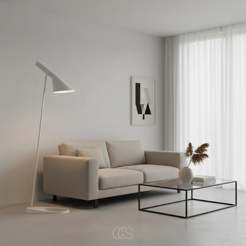 Staande Leeslamp met Kantelbare Kap 130cm Wit Zwart Scandinavisch Design voor Woonkamer Slaapkamer Leeshoek | Sansoti