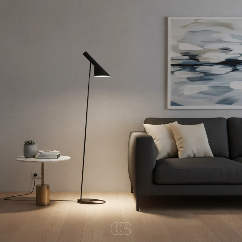 Staande Leeslamp met Kantelbare Kap 130cm Wit Zwart Scandinavisch Design voor Woonkamer Slaapkamer Leeshoek | Sansoti