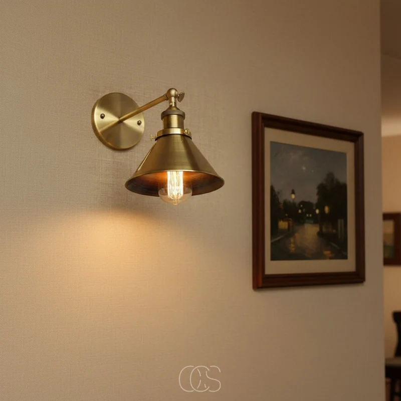 Wandlamp Verstelbaar Messing Vintage Metaal E27 Leeslamp Slaapkamer Woonkamer Hal Warm Licht Industrieel | Sansoti