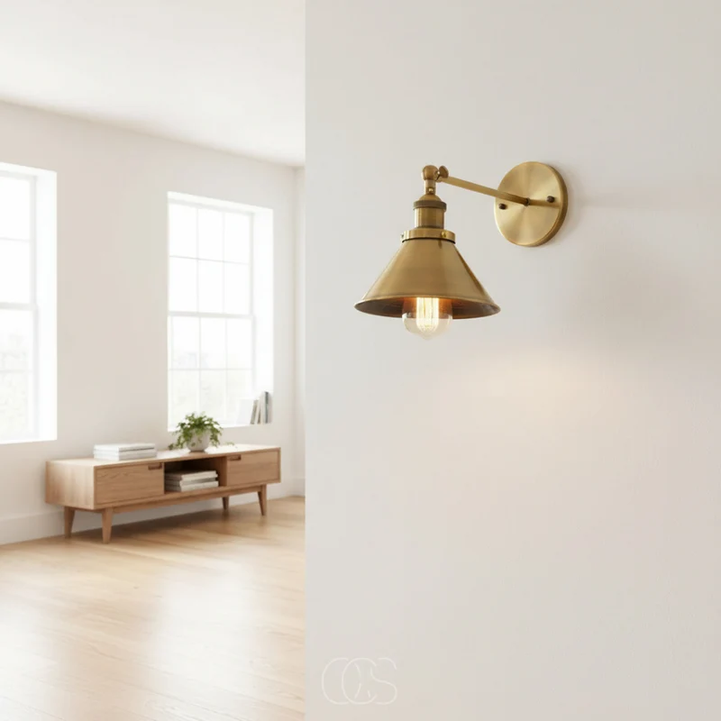 Wandlamp Verstelbaar Messing Vintage Metaal E27 Leeslamp Slaapkamer Woonkamer Hal Warm Licht Industrieel | Sansoti