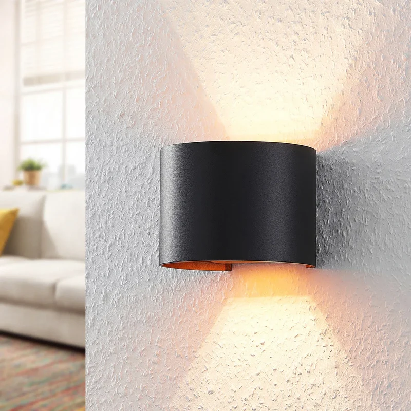 Wandlamp Verstelbaar Zwart Goud Aluminium Up Down Verlichting Interieur Modern Design Dimbaar Woonkamer | Sansoti