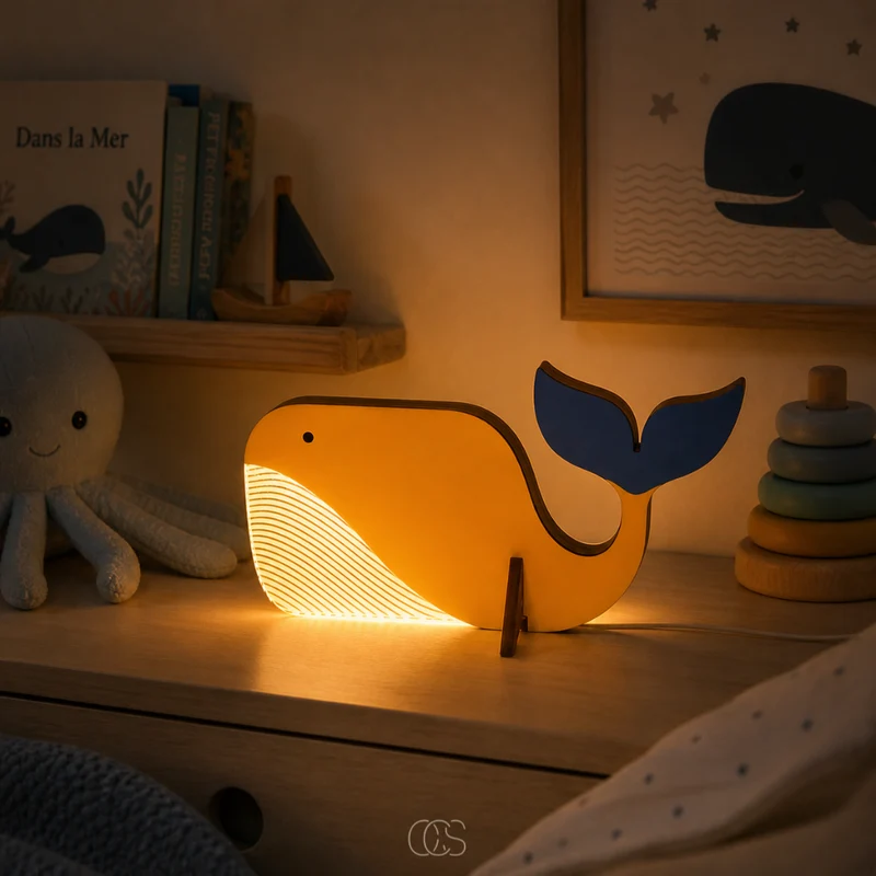 LED Tafellamp Dierenvorm Hout Acryl Warm Wit Kinderkamer Nachtkastje Scandinavische Sfeerverlichting | Sansoti