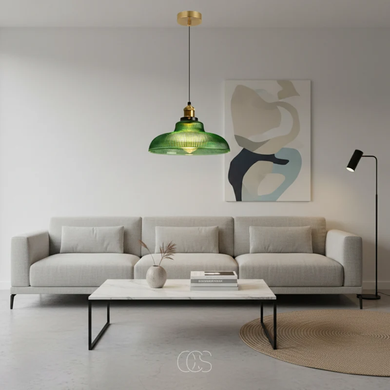 Vintage Hanglamp Gekleurd Glas Metalen Ophanging Eetkamer Kookeiland Sfeerverlichting Retro Design Woonkamer | Sansoti
