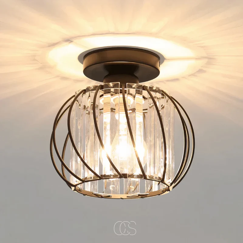 Glazen Plafondlamp Ø23cm Glas Metaal E27 Fitting Modern Scandinavisch Design Verlichting Hal Slaapkamer Gang | Sansoti