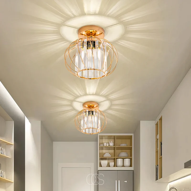 Glazen Plafondlamp Ø23cm Glas Metaal E27 Fitting Modern Scandinavisch Design Verlichting Hal Slaapkamer Gang | Sansoti