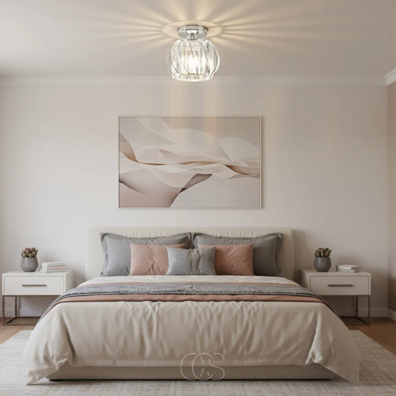 Glazen Plafondlamp Ø23cm Glas Metaal E27 Fitting Modern Scandinavisch Design Verlichting Hal Slaapkamer Gang | Sansoti