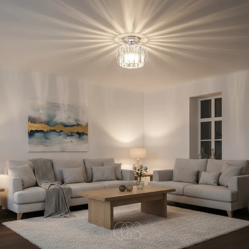 Glazen Plafondlamp Ø23cm Glas Metaal E27 Fitting Modern Scandinavisch Design Verlichting Hal Slaapkamer Gang | Sansoti