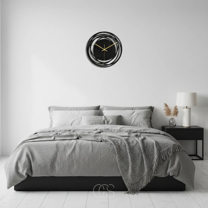 Stille Wandklok 30cm Zwart Quartz Uurwerk Modern Minimalistisch Interieur Woonkamer Slaapkamer Kantoor | Sansoti