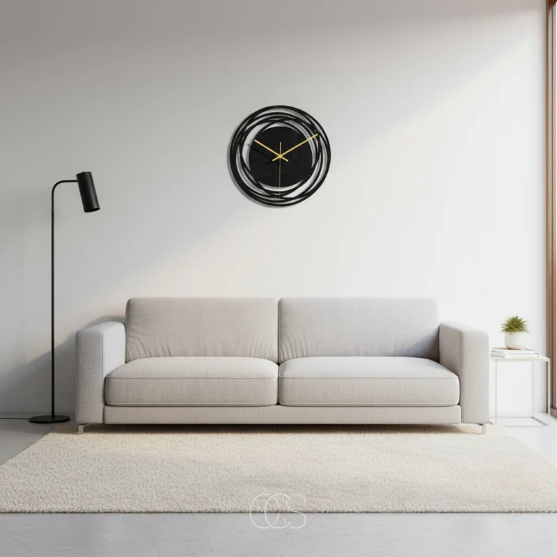 Stille Wandklok 30cm Zwart Quartz Uurwerk Modern Minimalistisch Interieur Woonkamer Slaapkamer Kantoor | Sansoti