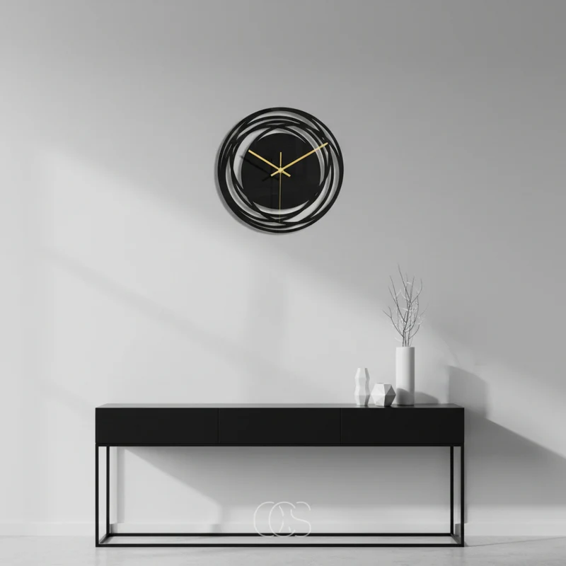 Stille Wandklok 30cm Zwart Quartz Uurwerk Modern Minimalistisch Interieur Woonkamer Slaapkamer Kantoor | Sansoti