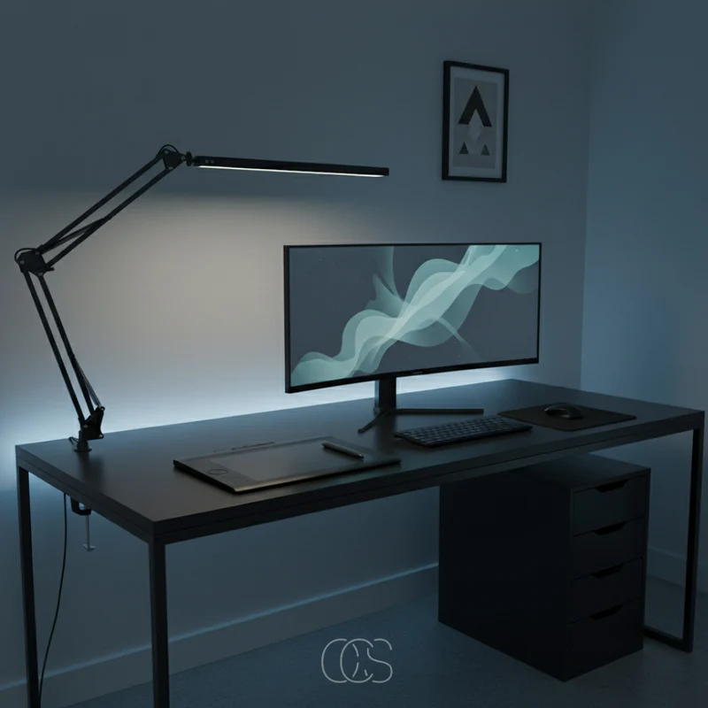 Bureaulamp LED met Klem Dimbaar Zwart 360° Flexibele Arm Oogvriendelijk Werkverlichting Tafellamp Studeerlamp | Sansoti