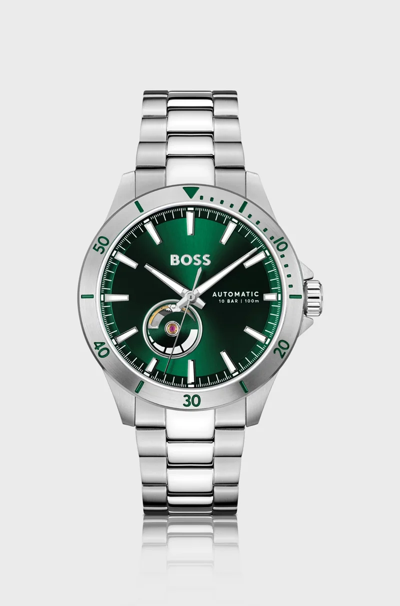 BOSS Troper Automatic 1514200 Herren Armbanduhr Silber • Japanisches Automatikwerk • Wasserdicht bis 100 m