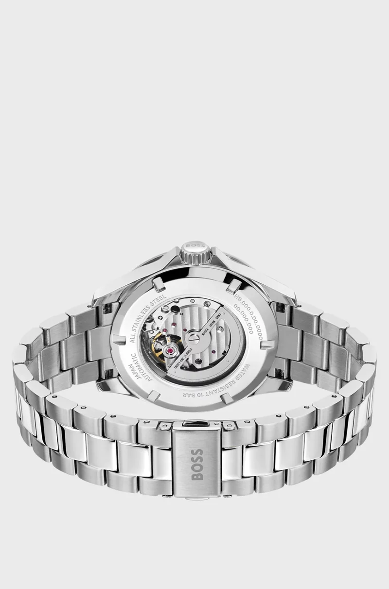 BOSS Troper Automatic 1514200 Herren Armbanduhr Silber • Japanisches Automatikwerk • Wasserdicht bis 100 m