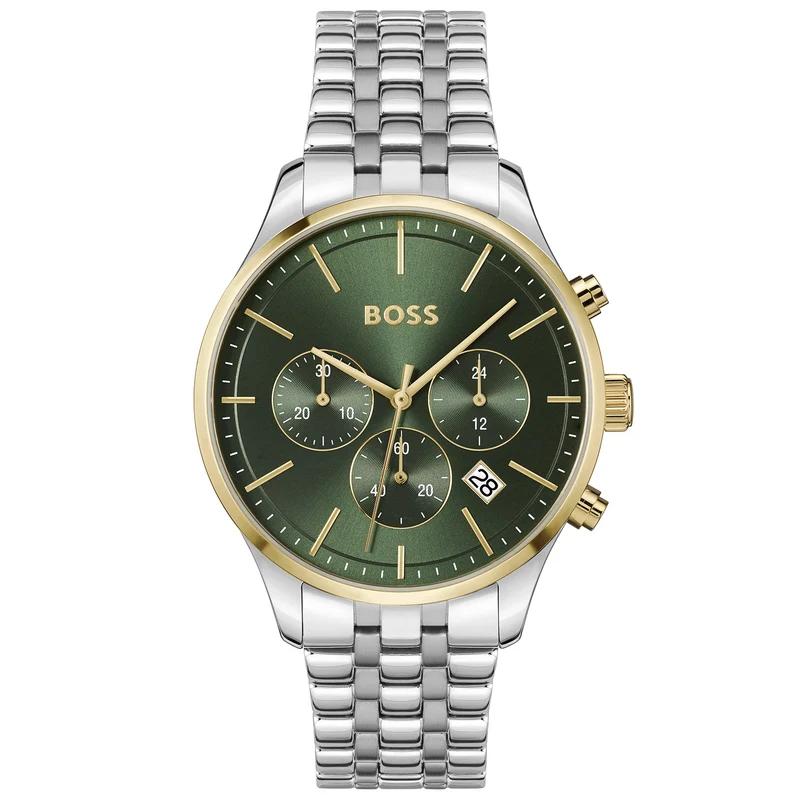 BOSS Avery 1514159 Herren Armbanduhr Grün • Chronograph • Mineralglas