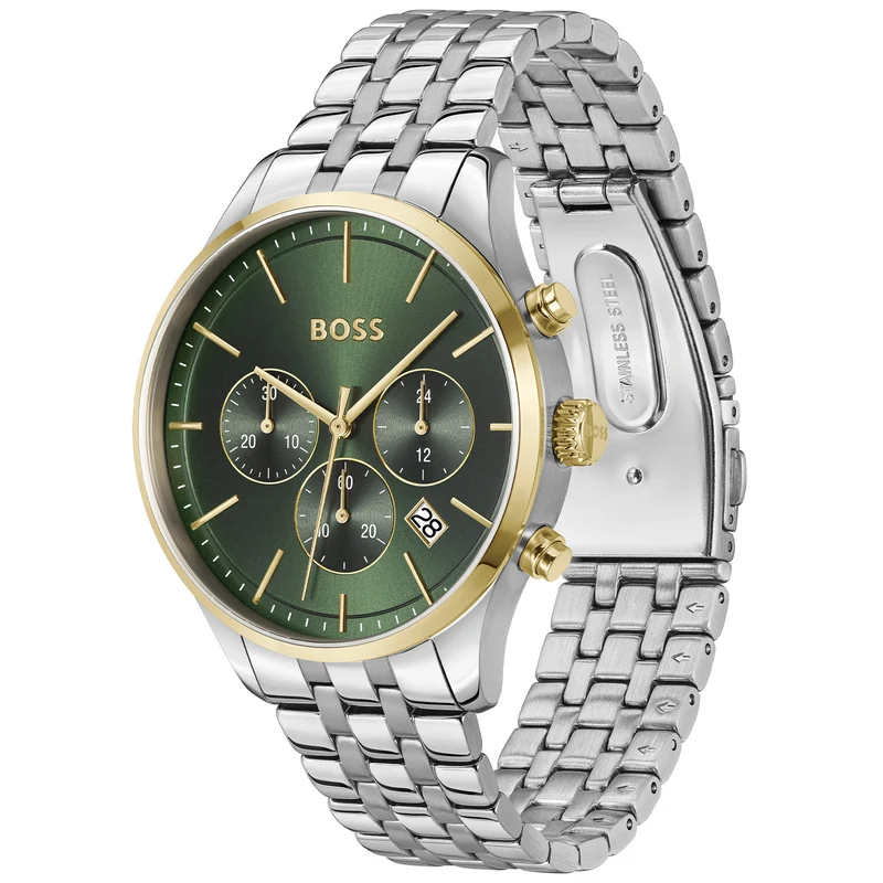 BOSS Avery 1514159 Herren Armbanduhr Grün • Chronograph • Mineralglas