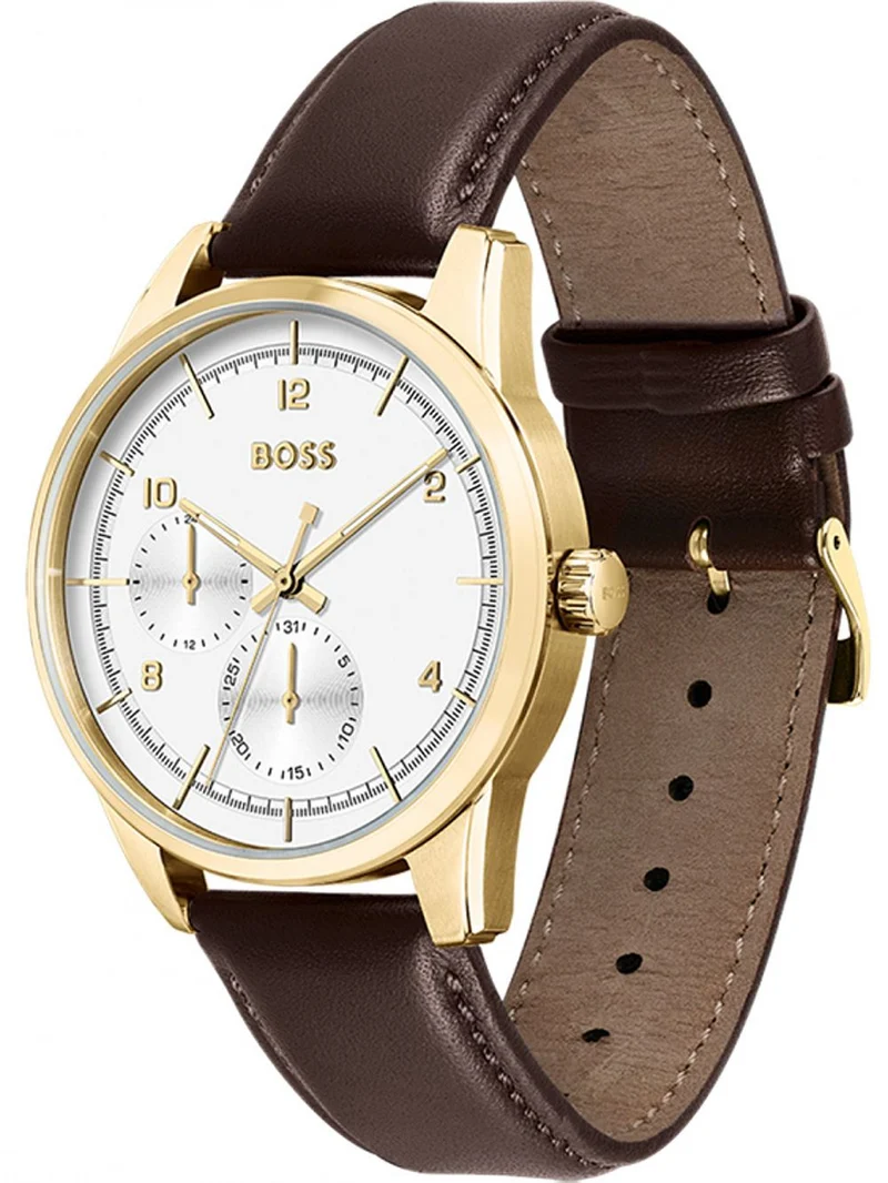 BOSS Sophio 1513956 Herrenuhr Gold • Gelbgold IP Edelstahl • Multifunktions-Quarzwerk