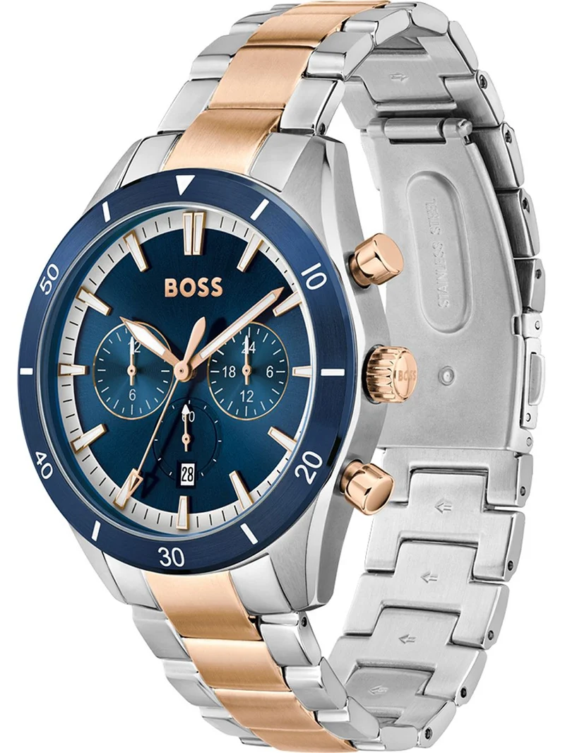 BOSS Santiago 1513937 Herrenuhr Blau • Chronograph • Mineralglas