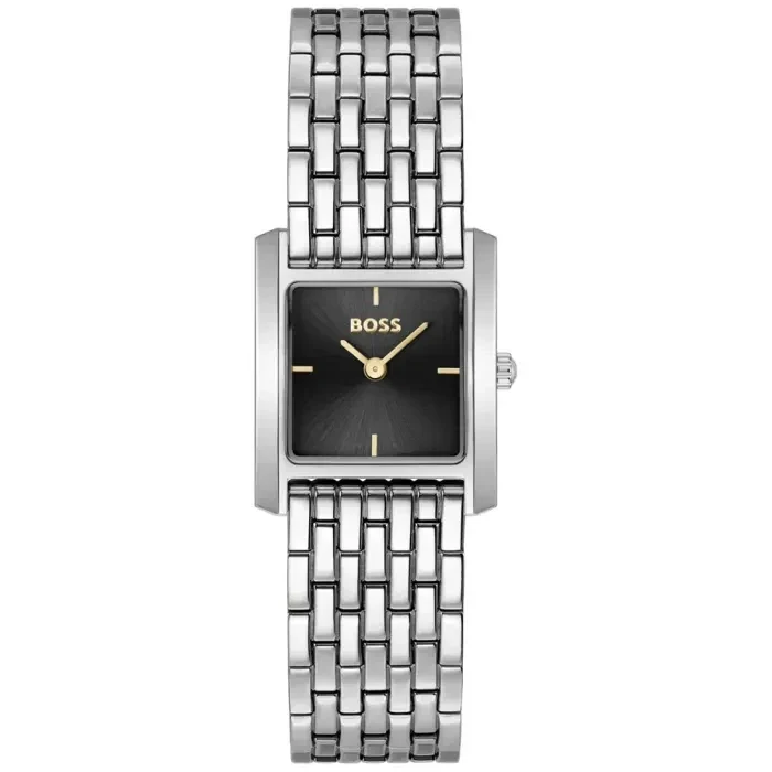 BOSS Lucy Scala 1502844 Damen Armbanduhr Schwarz • Eckiges Edelstahlgehäuse • Quarzwerk