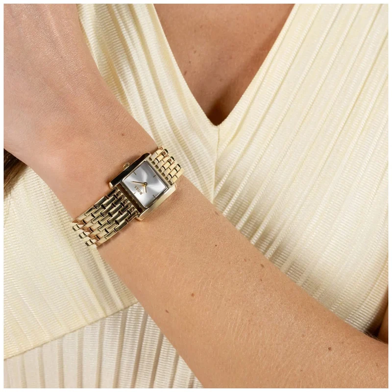 BOSS Lucy Scala 1502845 Damen Armbanduhr Goldfarben • Mineralglas • Quarzwerk