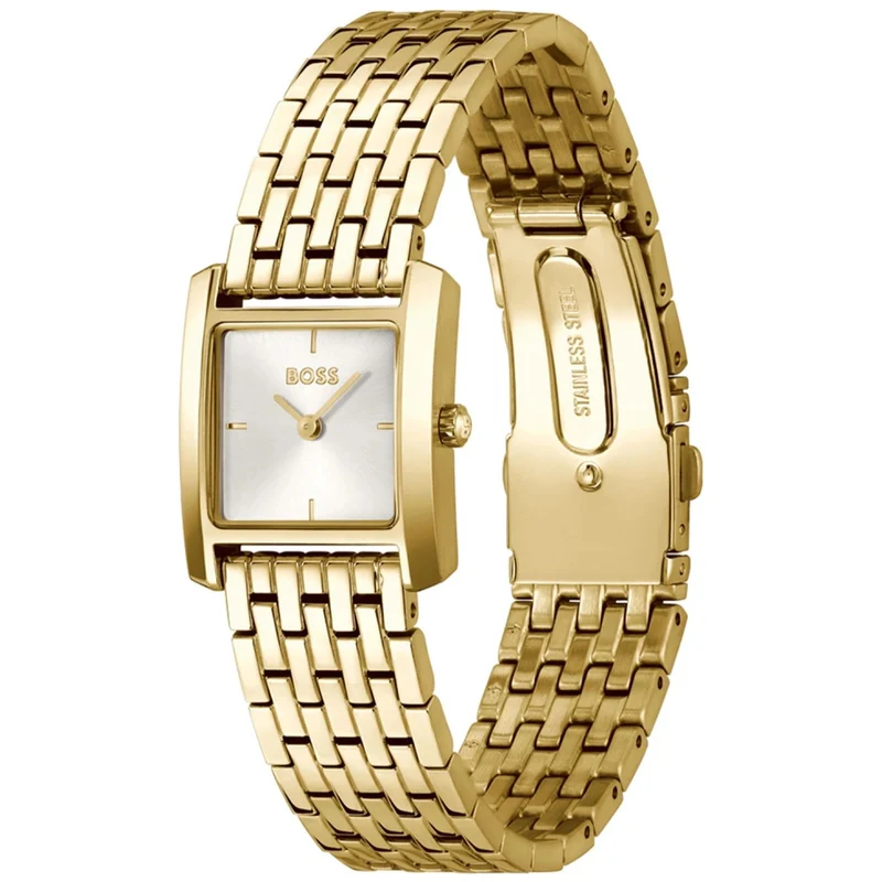 BOSS Lucy Scala 1502845 Damen Armbanduhr Goldfarben • Mineralglas • Quarzwerk