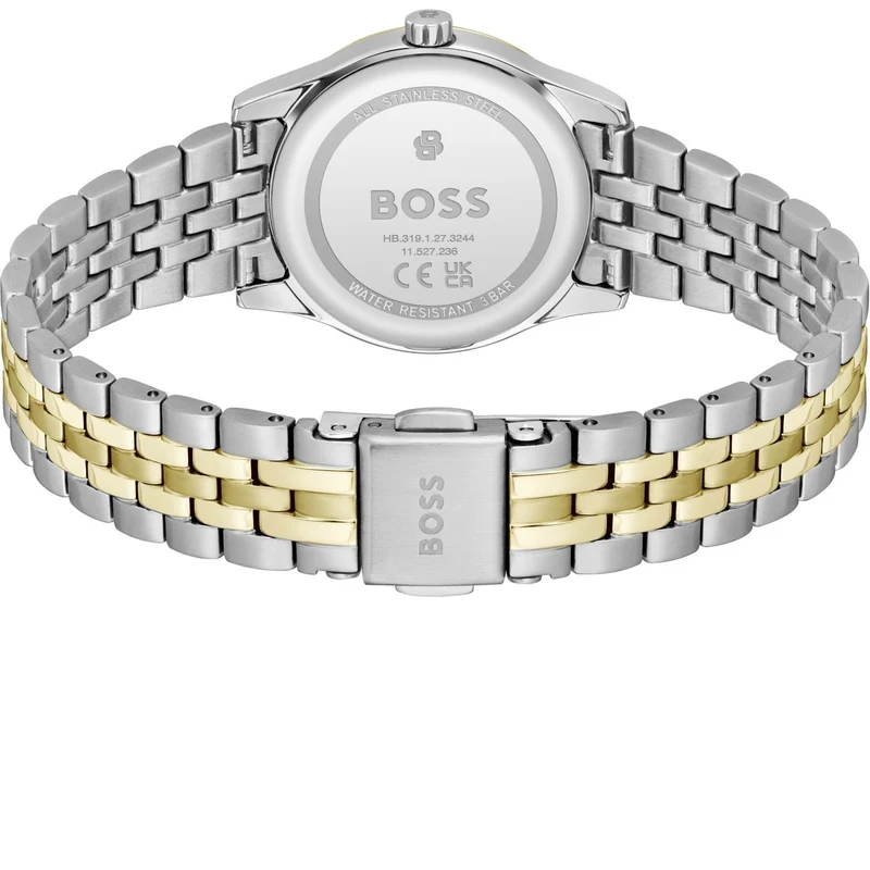 BOSS Graceful Mina 1502841 Damen Armbanduhr Grün • Mineralglas • Bicolor-Edelstahlarmband