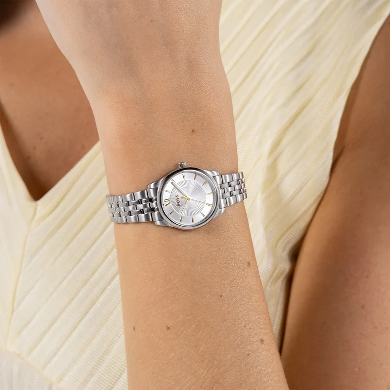 BOSS Graceful Mina 1502840 Damen Armbanduhr Silber • Quarzwerk • Edelstahlarmband