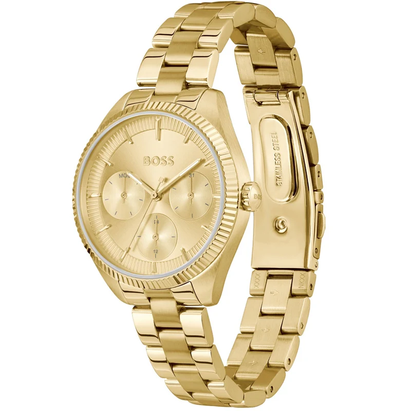 BOSS Sage Sport 1502803 Damen Armbanduhr Gold • Quarzwerk • Faltschließe