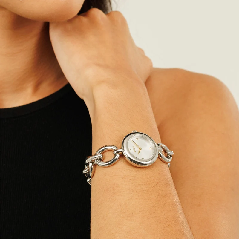 BOSS Live 1502791 Damen Armbanduhr Silber • Mineralglas • Edelstahl-Gliederarmband
