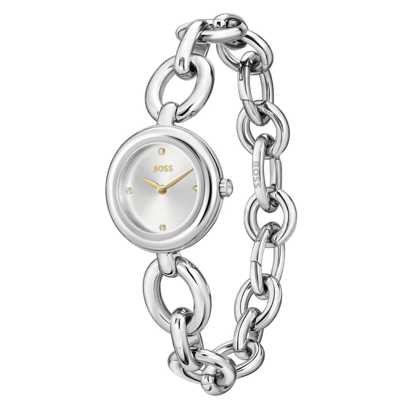BOSS Live 1502791 Damen Armbanduhr Silber • Mineralglas • Edelstahl-Gliederarmband
