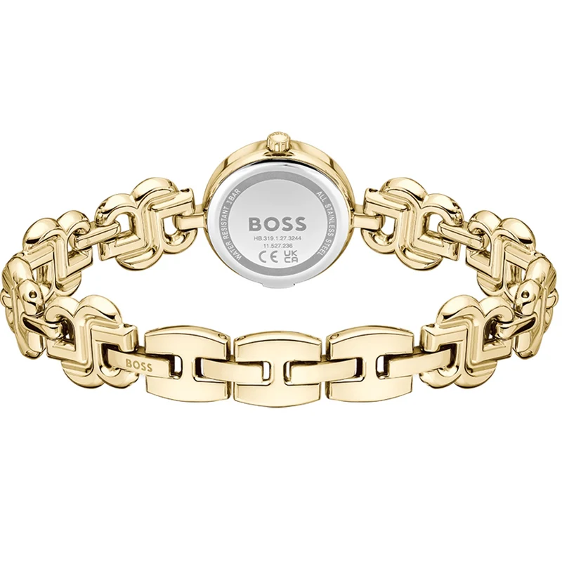 BOSS Double Dressy 1502794 Damen Armbanduhr Gold • Quarzwerk • Edelstahlarmband