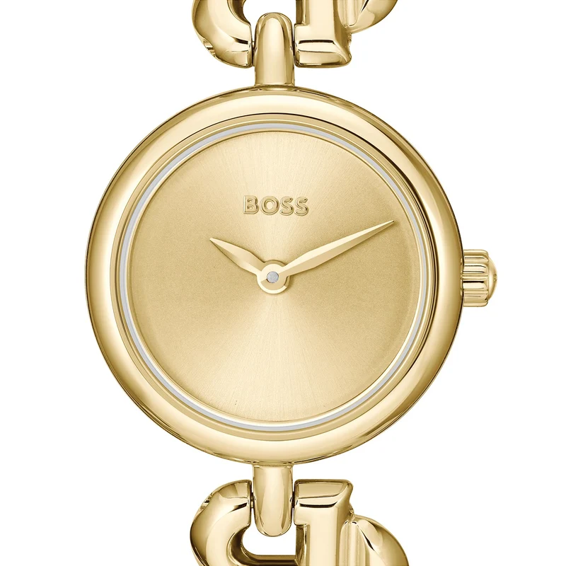 BOSS Double Dressy 1502794 Damen Armbanduhr Gold • Quarzwerk • Edelstahlarmband