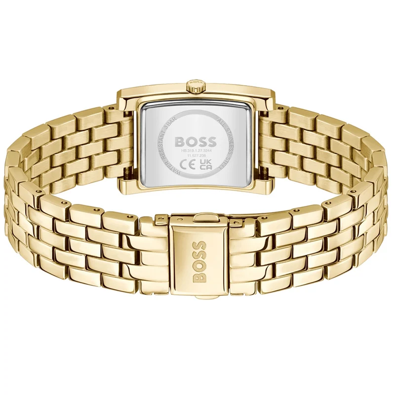 BOSS Lucy 1502785 Damen Armbanduhr Grün • Quarzwerk Seiko VJ20 • Goldfarben