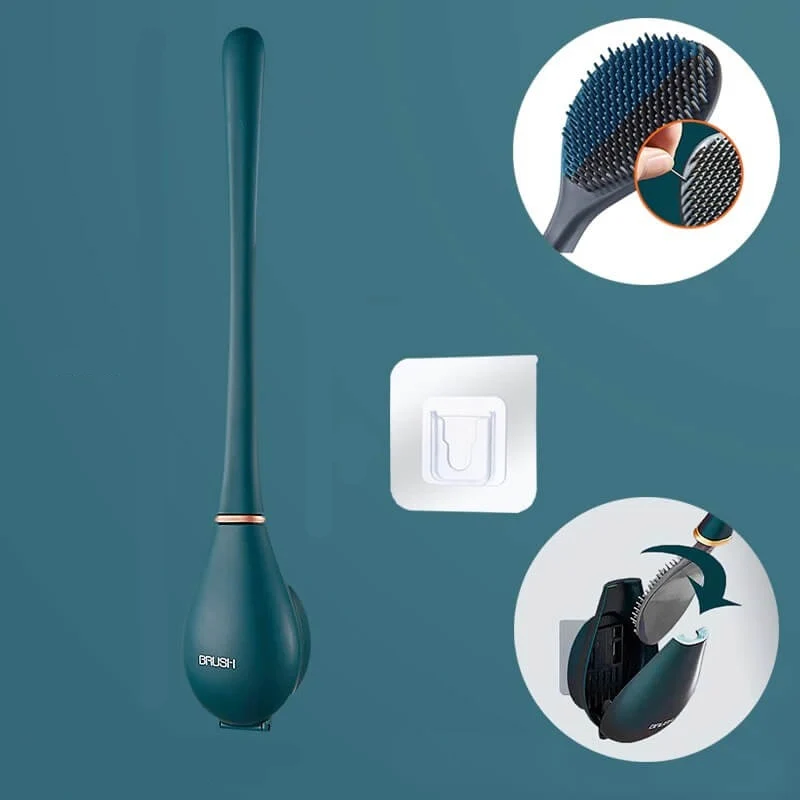 Wandgemonteerde siliconen toiletborstel met flexibel design voor hygiënische en moeiteloze reiniging | Sansoti