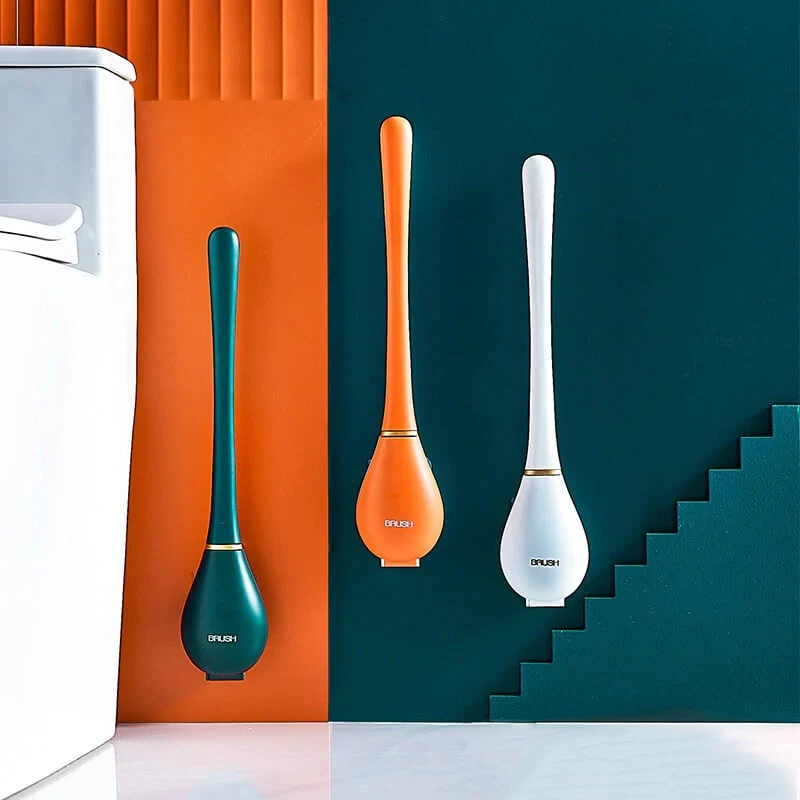 Wandgemonteerde siliconen toiletborstel met flexibel design voor hygiënische en moeiteloze reiniging | Sansoti