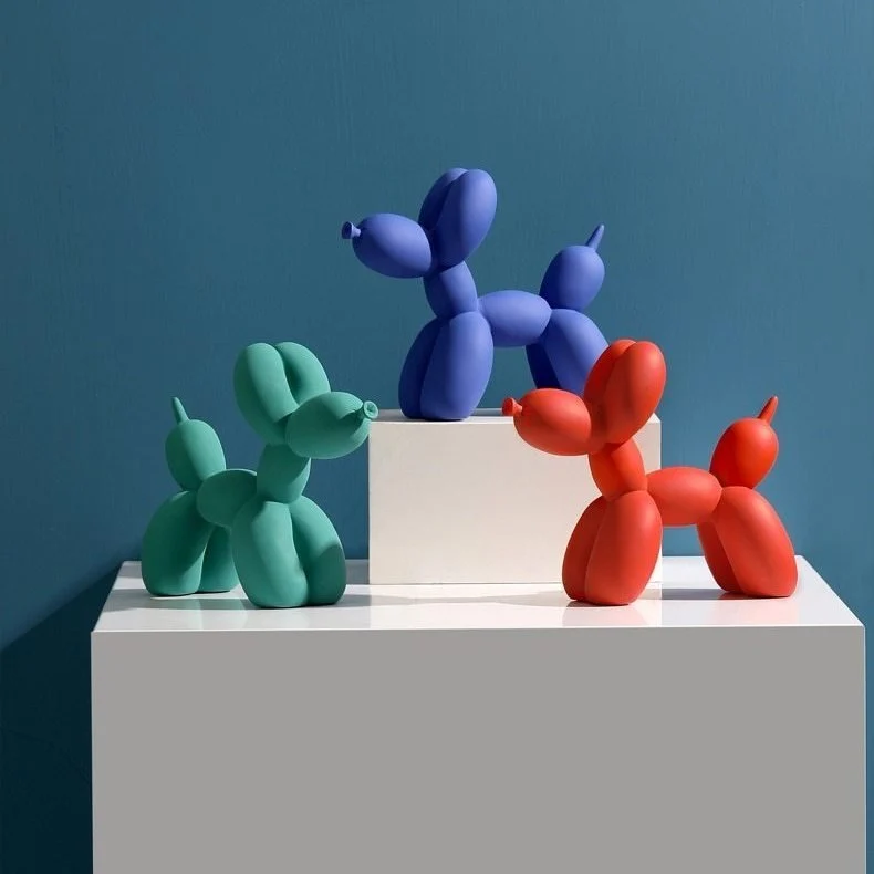Decoratief ballon hond beeld van resin voor moderne woondecoratie | Sansoti