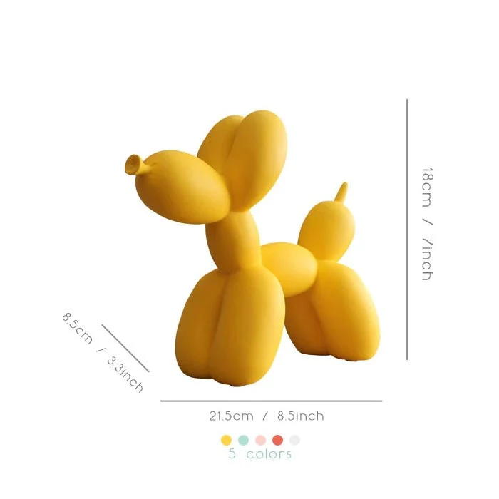 Decoratief ballon hond beeld van resin voor moderne woondecoratie | Sansoti