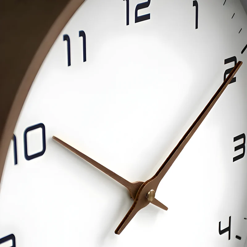 Moderne ronde houten wandklok met stilzwijgend uurwerk voor woonkamer, keuken en slaapkamer | Sansoti