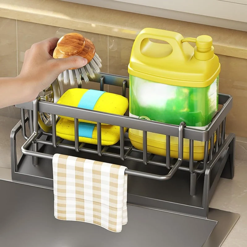 Keuken- en badkamer organizer met automatische afwatering en handdoekhouder | Sansoti