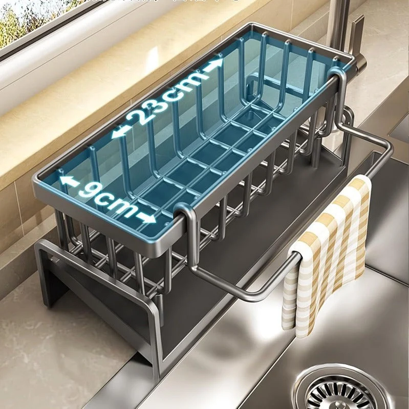 Keuken- en badkamer organizer met automatische afwatering en handdoekhouder | Sansoti