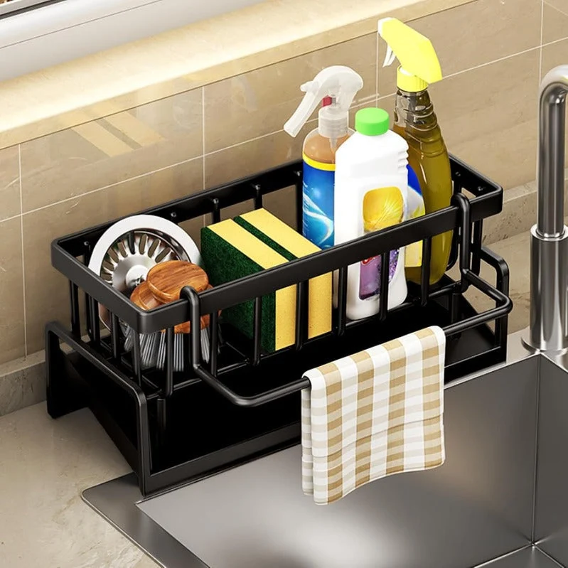 Keuken- en badkamer organizer met automatische afwatering en handdoekhouder | Sansoti