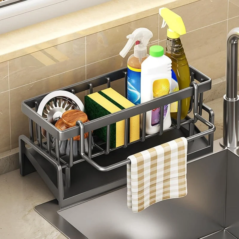 Keuken- en badkamer organizer met automatische afwatering en handdoekhouder | Sansoti