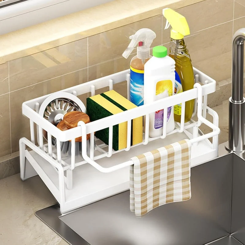 Keuken- en badkamer organizer met automatische afwatering en handdoekhouder | Sansoti