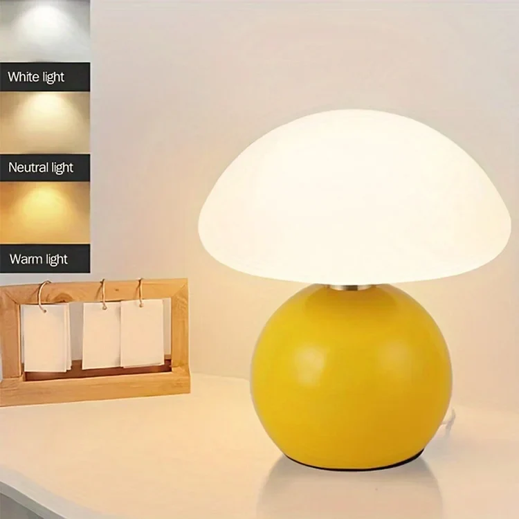 Franse paddenstoel tafellamp van keramiek met verstelbaar warm licht in Bauhaus stijl | Sansoti