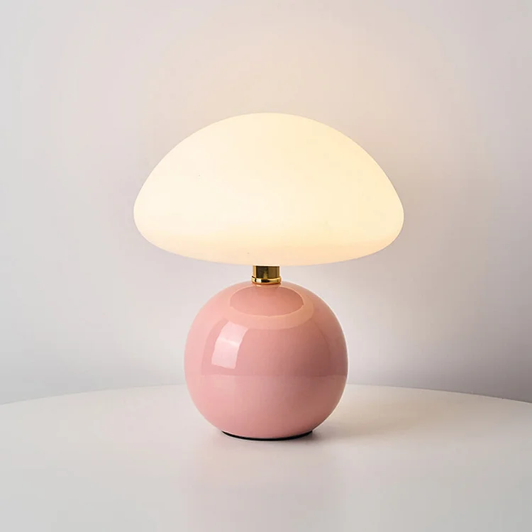 Franse paddenstoel tafellamp van keramiek met verstelbaar warm licht in Bauhaus stijl | Sansoti