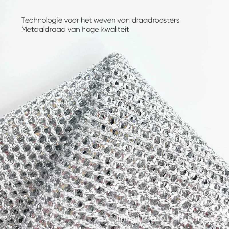 Draadafwasdoek Metaal – Krasvrij Schoonmaken van Pannen, Fornuis & Servies | Herbruikbaar & Duurzaam | Sansoti