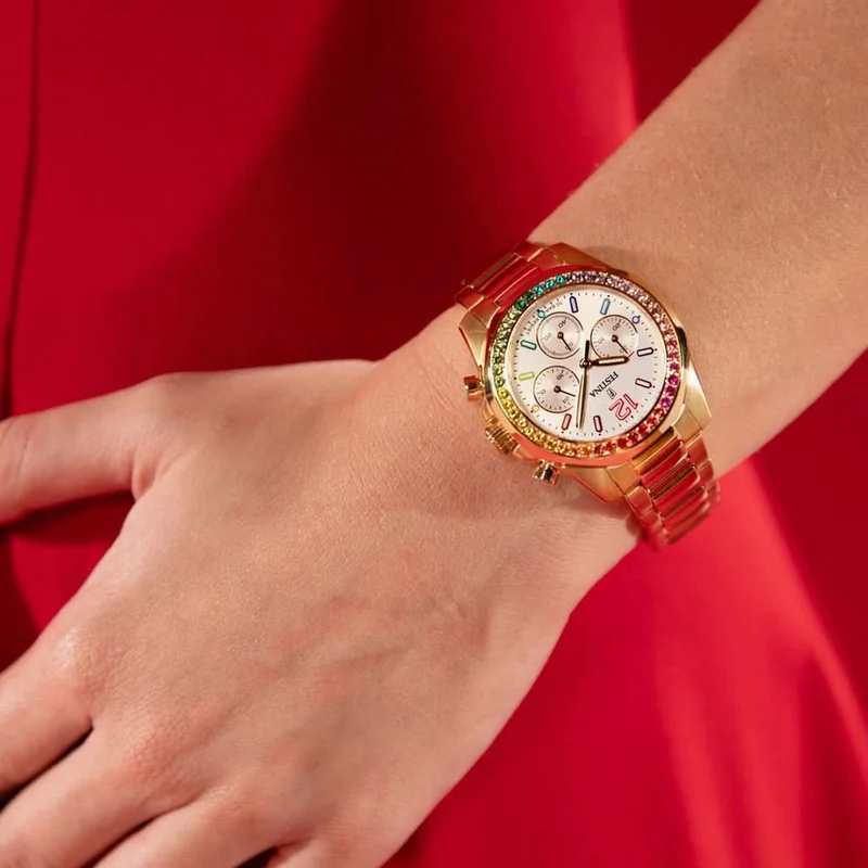 Festina Rainbow F20639/2 Damenuhr • Funkelndes Rainbow-Design • Hochwertiger Edelstahl