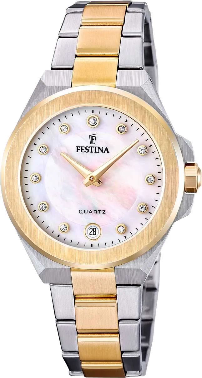 Festina Mademoiselle F20702/1 Damenuhr • Elegantes Design • Perlmutt-Zifferblatt