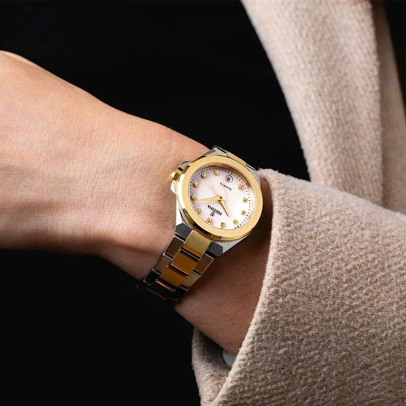 Festina Mademoiselle F20702/1 Damenuhr • Elegantes Design • Perlmutt-Zifferblatt